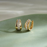 Chunky Diamond Hoops, 14K Solid Gold, 3/4 ct Lab Grown Diamond-1