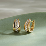 Chunky Diamond Hoops, 14K Solid Gold, 3/4 ct Lab Grown Diamond-6