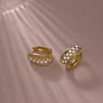 Chunky Diamond Hoops, 14K Gold Vermeil, 3/4 ct Lab Grown Diamond-5