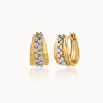 Chunky Diamond Hoops, 14K Solid Gold, 3/4 ct Lab Grown Diamond-3