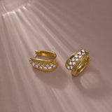 Chunky Diamond Hoops, 14K Solid Gold, 3/4 ct Lab Grown Diamond-5