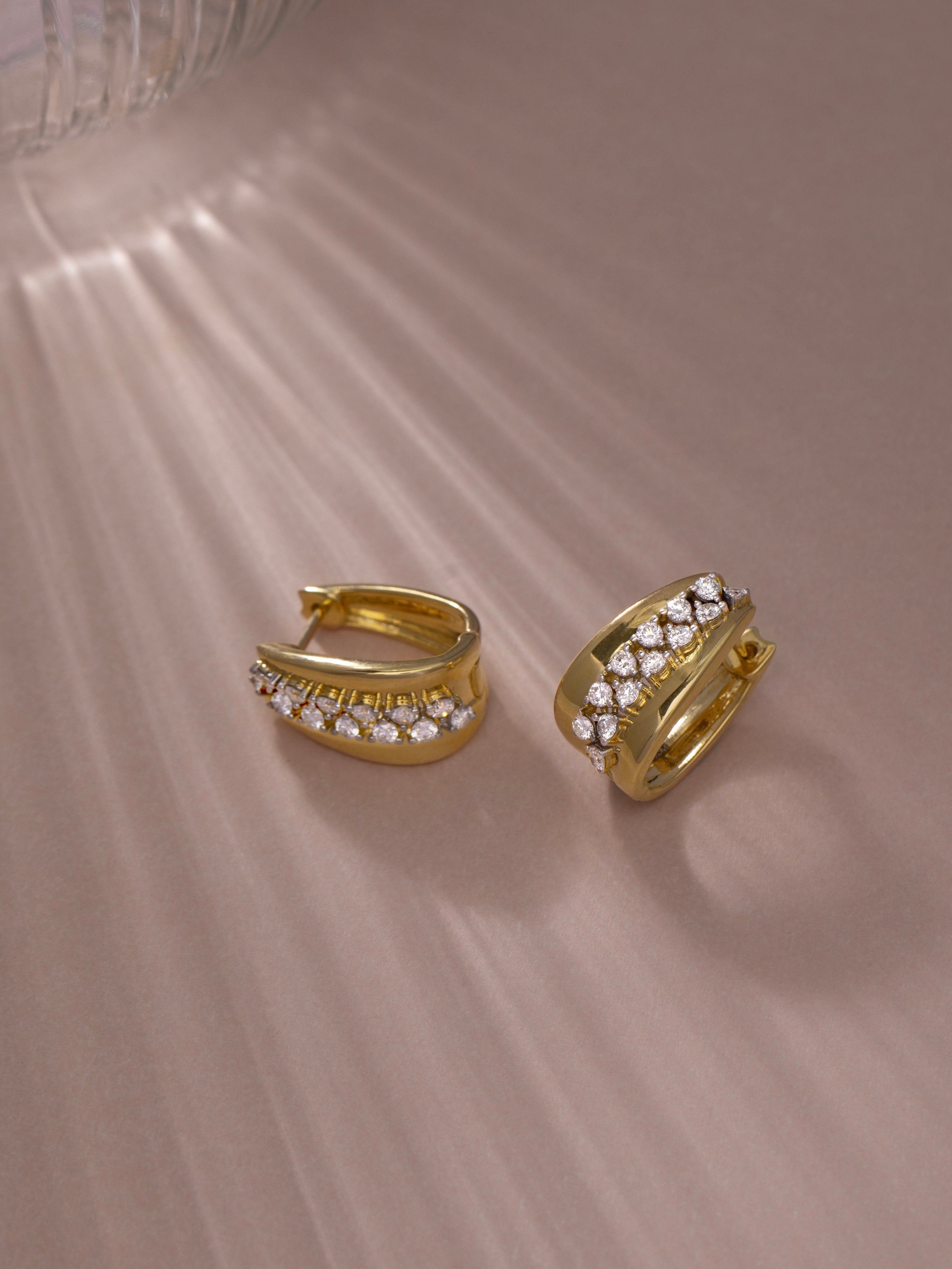 Chunky Diamond Hoops, 14K Solid Gold, 3/4 ct Lab Grown Diamond-5