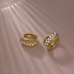 Chunky Diamond Hoops, 14K Gold Vermeil, 3/4 ct Lab Grown Diamond-5