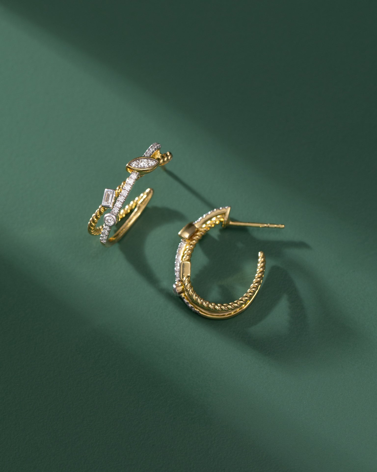 Starlit Diamond Hoops, 14K Gold Vermeil, 1/3 ct Lab Grown Diamond-5