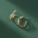 Starlit Diamond Hoops, 14K Solid Gold, 1/3 ct Lab Grown Diamond-5