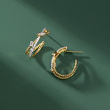 Starlit Diamond Hoops, 14K Solid Gold, 1/3 ct Lab Grown Diamond-5