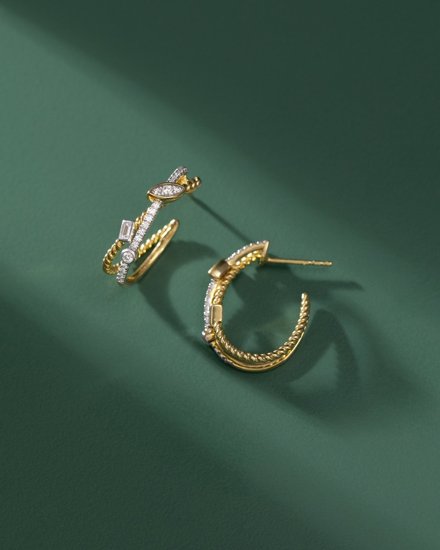 Starlit Diamond Hoops, 14K Solid Gold, 1/3 ct Lab Grown Diamond-5