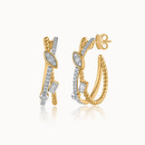 Starlit Diamond Hoops, 14K Solid Gold, 1/3 ct Lab Grown Diamond-3