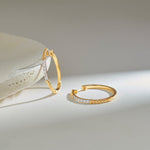 Twisted Round Diamond Hoops, 14K Gold Vermeil, 1/3 ct Lab Grown Diamond-1