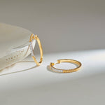 Twisted Round Diamond Hoops, 14K Solid Gold, 1/3 ct Lab Grown Diamond-1