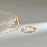 Twisted Round Diamond Hoops, 14K Solid Gold, 1/3 ct Lab Grown Diamond-1