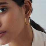 Twisted Round Diamond Hoops, 14K Solid Gold, 1/3 ct Lab Grown Diamond-4