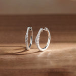 Round Graduated Solitaire Earrings, Sterling Silver, 3/4 ct Lab Grown Diamond-1