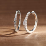 Round Graduated Solitaire Earrings, Sterling Silver, 3/4 ct Lab Grown Diamond-6