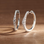 Round Graduated Solitaire Earrings, Sterling Silver, 3/4 ct Lab Grown Diamond-6