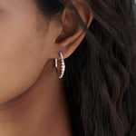 Round Graduated Solitaire Earrings, Sterling Silver, 3/4 ct Lab Grown Diamond-4