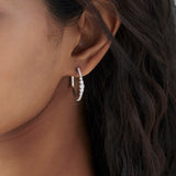 Round Graduated Solitaire Earrings, Sterling Silver, 3/4 ct Lab Grown Diamond-4