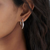 Round Graduated Solitaire Earrings, Sterling Silver, 3/4 ct Lab Grown Diamond-4