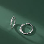 Round Graduated Solitaire Earrings, Sterling Silver, 3/4 ct Lab Grown Diamond-5
