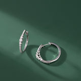 Round Graduated Solitaire Earrings, Sterling Silver, 3/4 ct Lab Grown Diamond-5