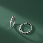 Round Graduated Solitaire Earrings, Sterling Silver, 3/4 ct Lab Grown Diamond-5