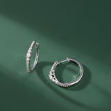 Round Graduated Solitaire Earrings, Sterling Silver, 3/4 ct Lab Grown Diamond-5