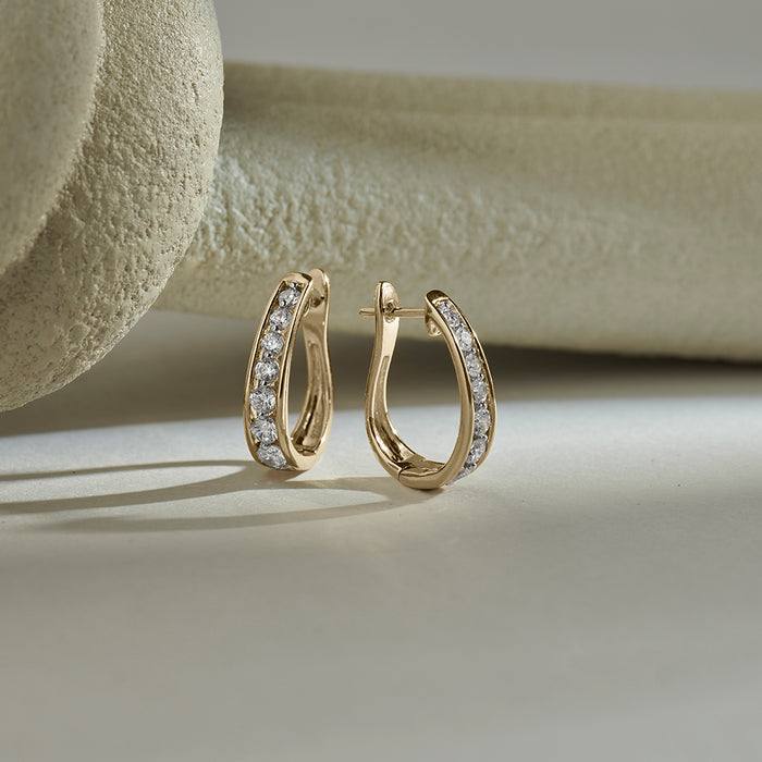 Luminous Diamond Line Hoops