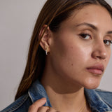 Linear Sparkle Diamond Hoops