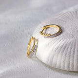 Linear Sparkle Diamond Hoops