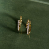 Linear Sparkle Diamond Hoops