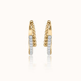 Linear Sparkle Diamond Hoops