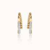 Linear Sparkle Diamond Hoops