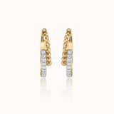 Linear Sparkle Diamond Hoops