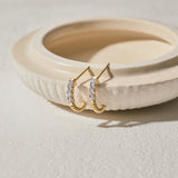 Texture J-Hoop Diamond Earrings