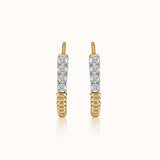 Texture J-Hoop Diamond Earrings
