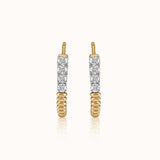 Texture J-Hoop Diamond Earrings