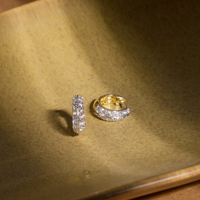 Edgy Sparkle Small Diamond Hoops
