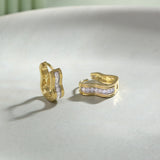 Soft Curve Diamond Hoops