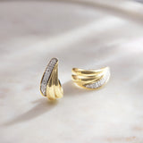 Metallic Diamond Hoops