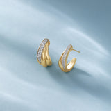 Metallic Diamond Hoops