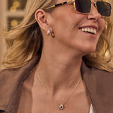 Metallic Diamond Hoops