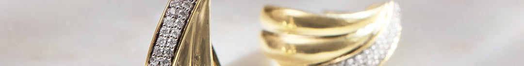 Metallic Diamond Hoops