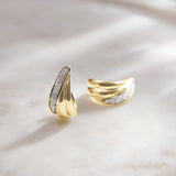 Metallic Diamond Hoops