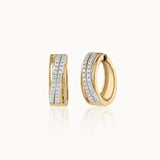 Twin Line Diamond Hoops