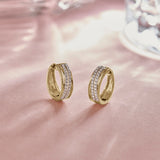 Twin Line Diamond Hoops