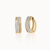 Twin Line Diamond Hoops