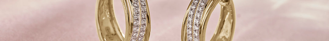 Twin Line Diamond Hoops