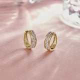 Twin Line Diamond Hoops