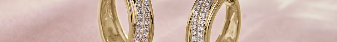 Twin Line Diamond Hoops