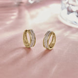Twin Line Diamond Hoops